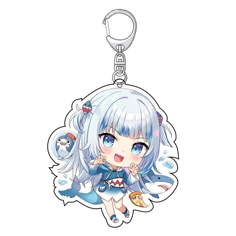 

Anime Hololive Vtuber Figures Toys Cosplay Acrylic Keychain Hoshimachi Suisei Gawr Gura Nanashi Mumei Keyring Decoration Gifts