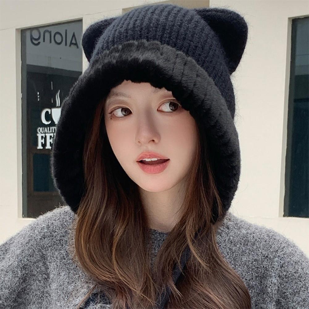 Thick Warm Plush Ear Flap Hat Polyester Winter Warm Hat Thick Cold Proof Hat  Outdoor Use