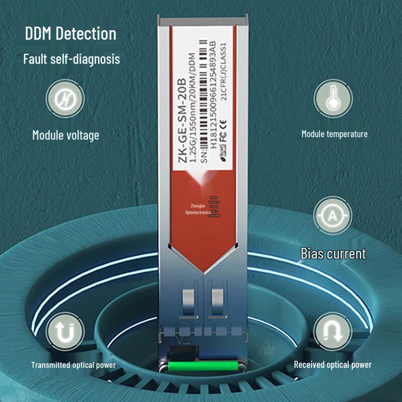 ZK-OPTICS 1.25G SFP Single-Mode 20KM LC Optical Transceiver Pair