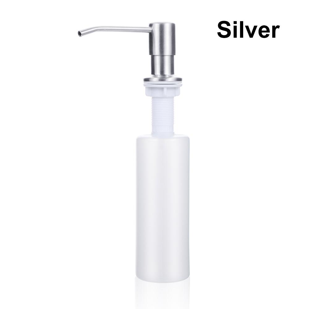 Kitchen Sink Soap Dispenser Lotion Storage Bottle Detergent Liquid Hand Wash Pump Stainless Steel Lotion Storage Bottle Supplies серебряный