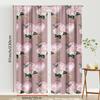 2PCS pink rose heart-shaped curtains, elegant and sweet style, bedroom and living room, decorative curtains with drawbar pockets