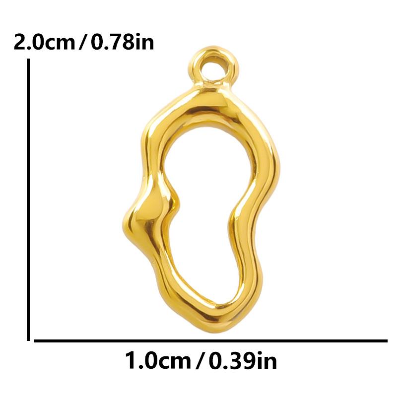 6 Stück/Los Unregelmäßige Geometrische Hohlverbinder Anhänger Edelstahl Charms Für Schmuckherstellung Zubehör Goldfarbe Oval Rund