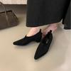 2025 Autumn and Winter New Round Head Deep Mouth Inner Increase Thick Heel Shallow Mouth Versatile OL Fashion Commuter Work Women's Shoes