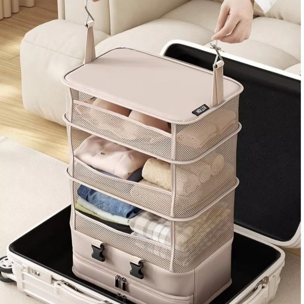 Multi Layered Hanging Clothes Storage Bag Foldable Clothing Organizer Wardrobe Organization