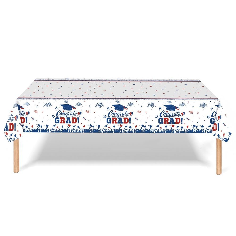 

Waterproof Plastic Graduation Tablecloth Stars Design Graduation Cap Disposable Table Cover Diploma Pattern Plastic Table Cover