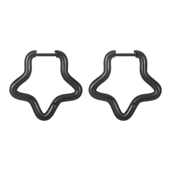 1 Pair Earrings Geometric Titanium Steel Multi-Shapes Polished Small Five Pointed Star Ladies