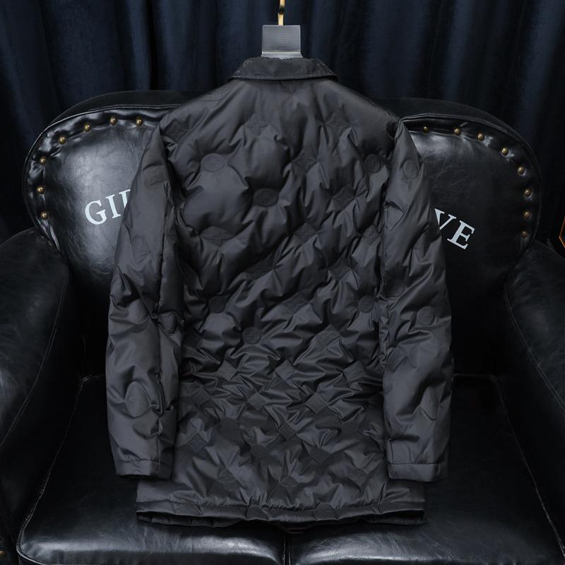 2025 European Style Men's Casual Down Jacket with Turn-Down Collar