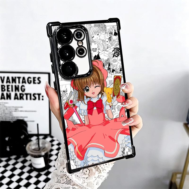 CardCaptor Sakura Anime Plating Phone Case For Samsung Galaxy S24 S25 FE S26 Edge S23 Ultra S22 S21 Plus S20 Anti-Fall Airabag C