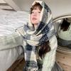 Soft Long Tassel Neckscarf Cold-proof Women Thickened Scarf Shawl Plaid Knitted Scarf  New Year