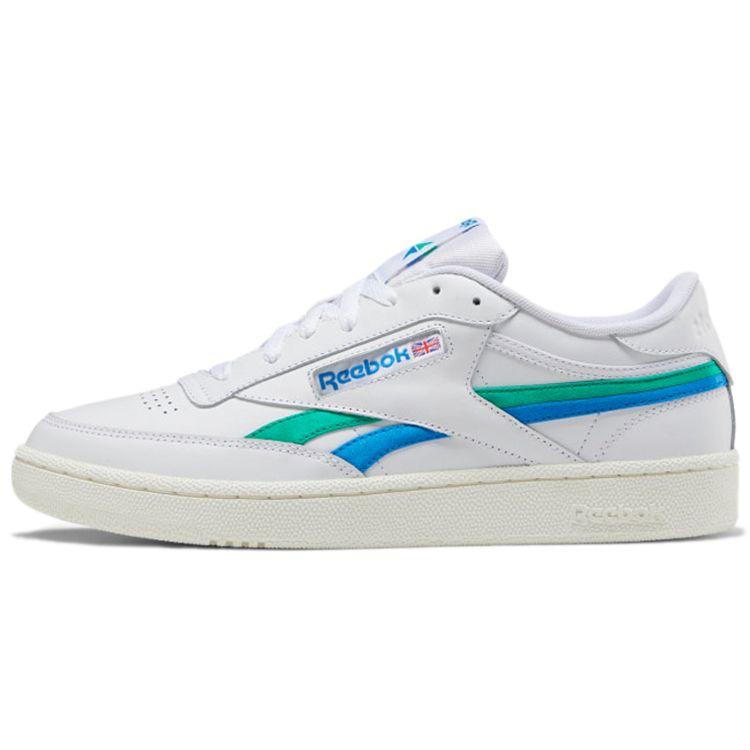 Reebok Club C Revenge Casual Comfortable Wrap Low-Top Sneakers Unisex Sneakers White Green Blue FV6368