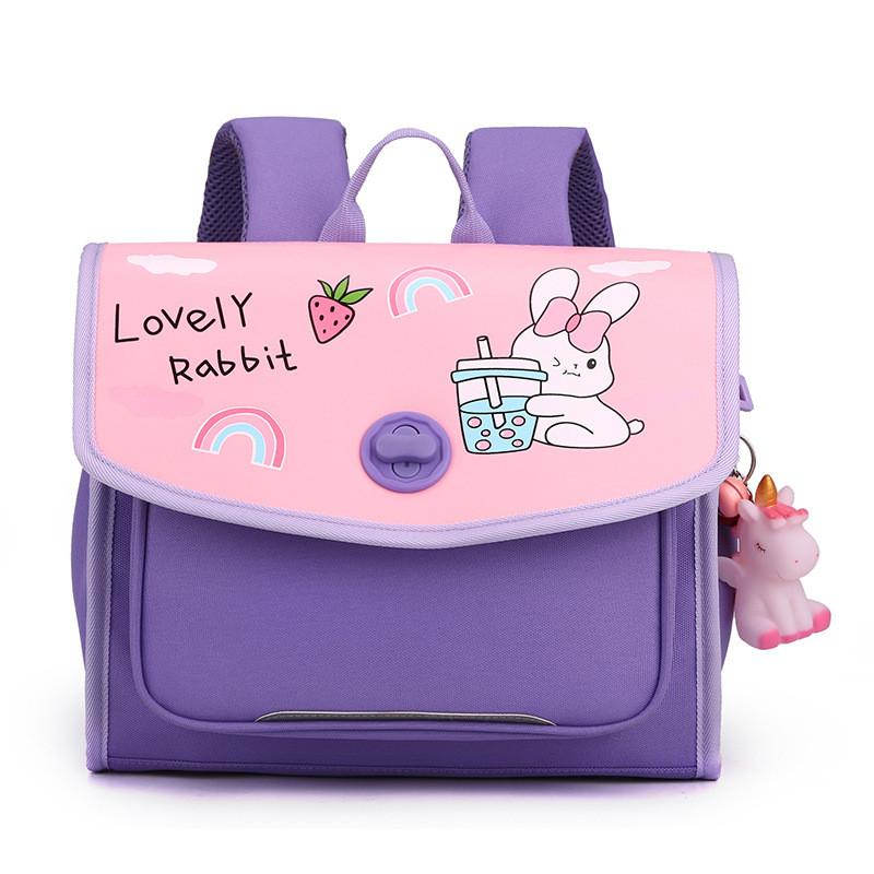 Stylish Gender Neutral School Backpack With Cute Rabbit Design For Children