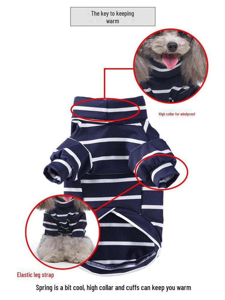 Meiqi Pet Spring & Summer Striped Dog Turtleneck Sweater