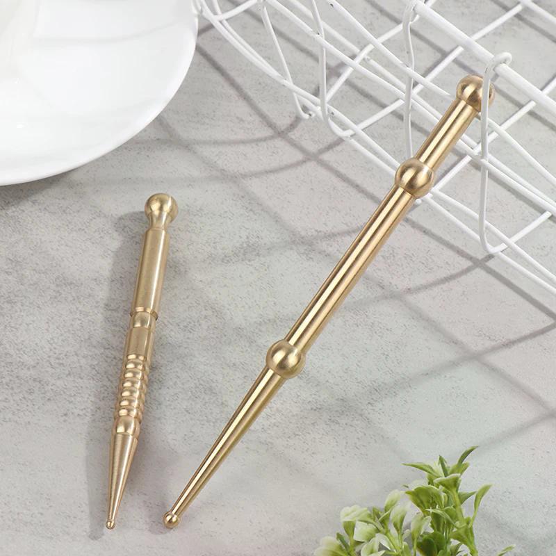 1Pc Pure Brass Facial Massage Pen Eye Trigger Point Massage Pen Reflex Therapy Stimulator Acupoint Massager Tool