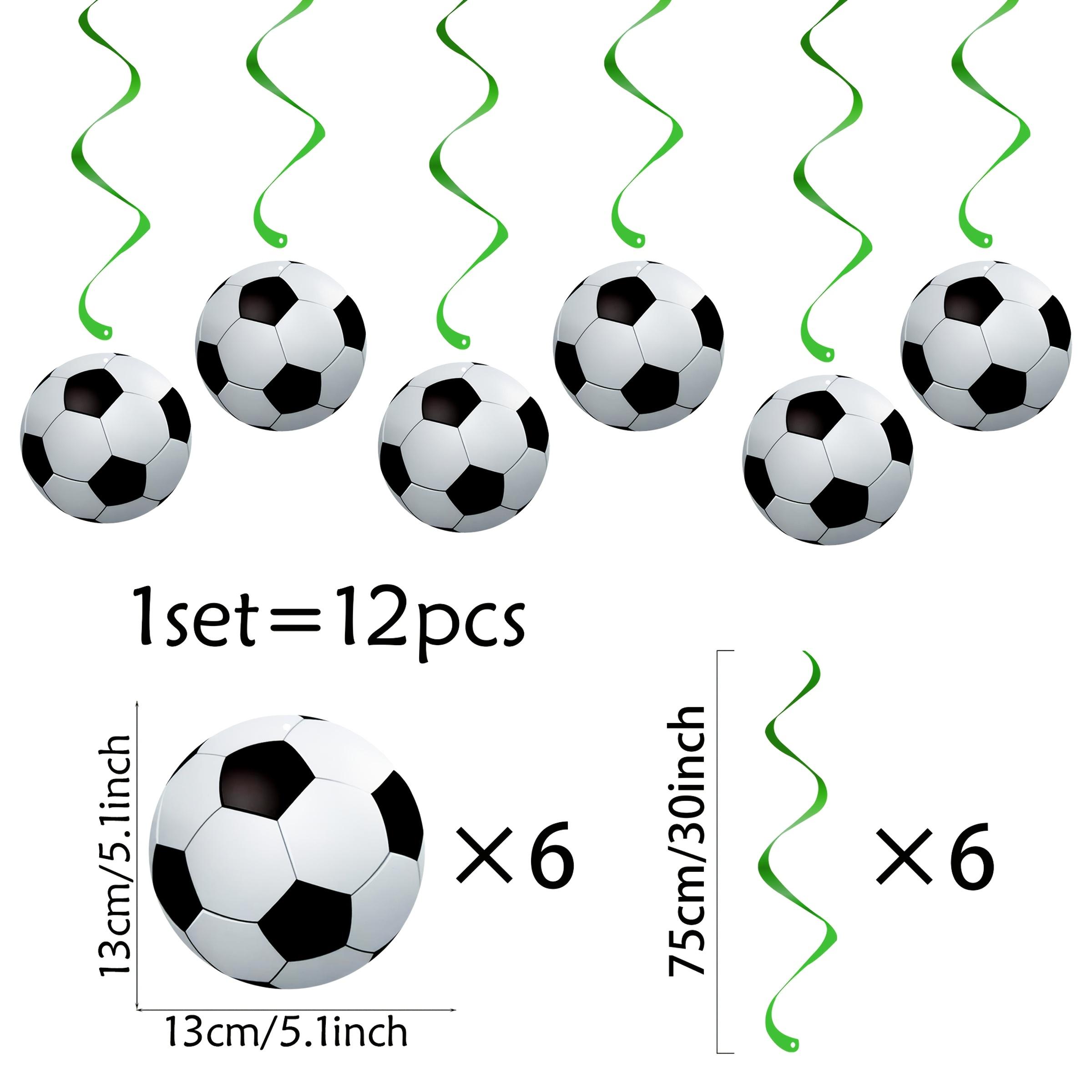 12/24pcs Football-themed Party Supplies, Birthday Decorations, Party Spiral Pendant, European Football Match Decorations