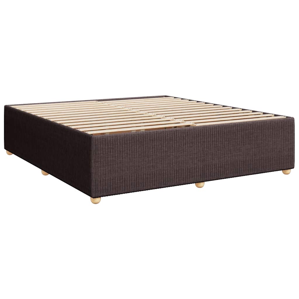 Bed Frame without Mattress Dark Brown 200x200 cm Fabric