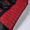 Men Coat Contrast Colors Stand Collar Motor Slim Vintage Classic Faux Leather Jacket for Biker