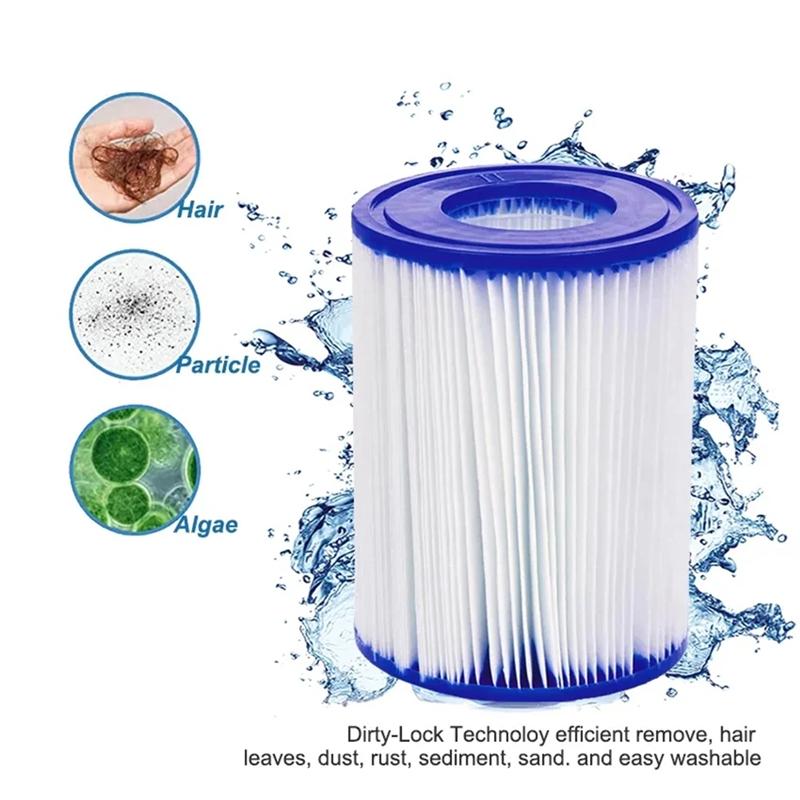 For 58094 Type II For Above Ground Pool Filter Cartridge Replacement For 58383, Hot Tubs Compatible Pump Filter Unit