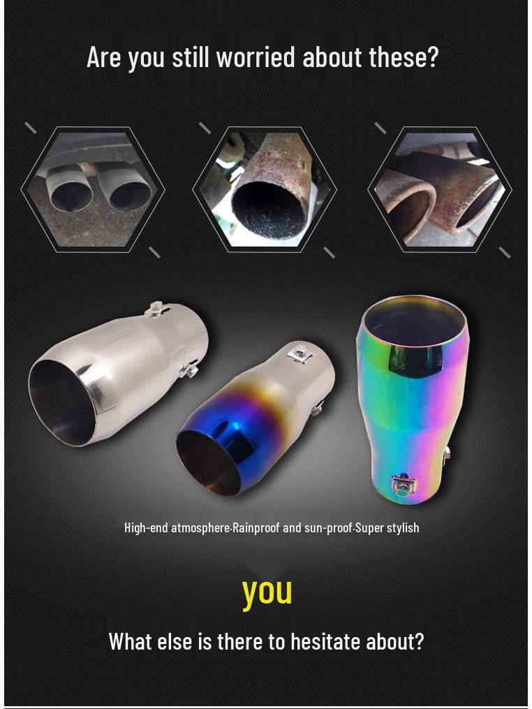 Stainless Steel Tailpipe for 6022 Jimny, Yueyue, Yuexiang M4, M2, Yingzhi, Hongguang, Cupid Cars