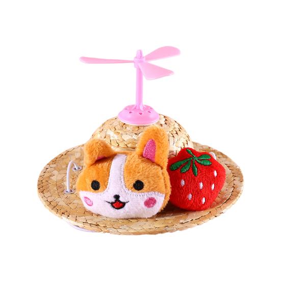 

Милая мультяшная шапка для собаки с плюшевыми игрушечными украшениями и съемной стрекозой для удобного и стильного реквизита для фотографий домашних животных красный