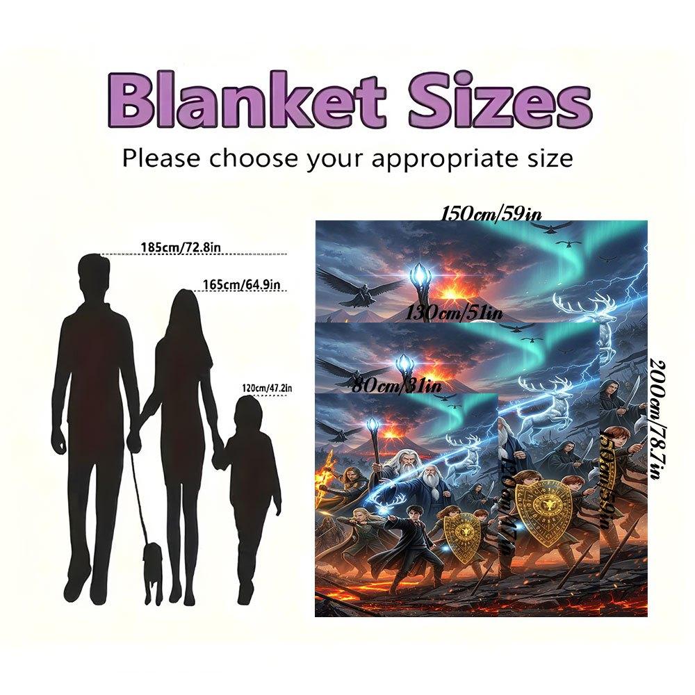 Fantasy Heroes: Epic Adventure Poster PrintBlanket Flannel Throw Blanket for Sofa, Bed, Travel, Camping, Office, Couch, Chair
