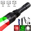 400 Yards Red&Green&White LED Hunting Flashlight Tactical Rifle Scope Mount Predator Torch for Coyote Hog Varmint Scout Light