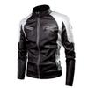 Dünne Frühlings- und Herbst-Casual-Herren-Lederjacken Mode Trendy Brand Splicing Motorrad Retro Lederjacken
