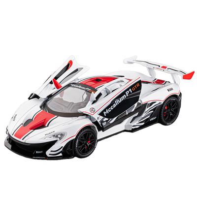 1/22 Mclaren P1 GTR Modellautos Spielzeug Druckgusslegierung Sportwagen 3 Türen Kann Geöffnet Werden Ton Licht Zurückziehen Modell Dekoration Festival Geschenk