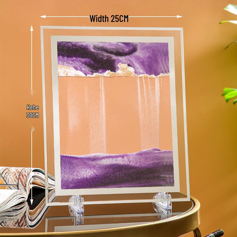 Ornament 3D Ruchomy Piasek Lustrzane Krawędzie Kwadratowy Obraz do Salonu - Szklana Dekoracja Rękodzieła Zestaw na Prezent