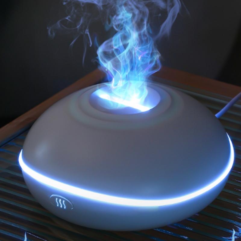2024 New Simulated Flame Humidifier Colorful Night Light Ultrasonic Atomization Can Add Essential Oil Small Aromatherapy Machine