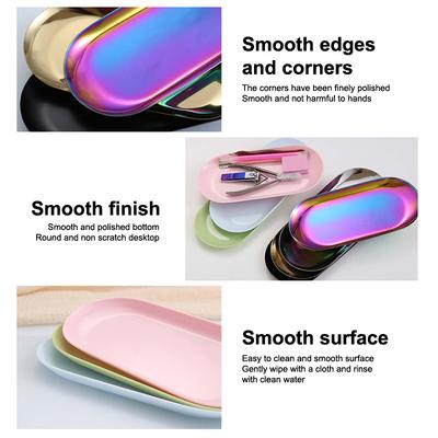 Vassoio porta cosmetici in plastica Piatto per attrezzatura per nail art Vassoio per nail art Pinzette ovali per manicure Vassoio porta unghie finte Strumento