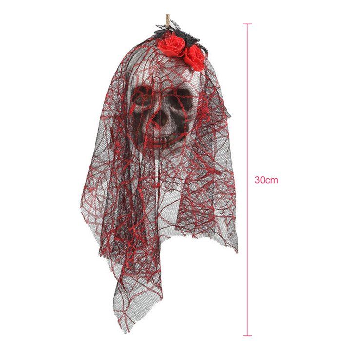 Décoration À Suspendre Tête De Mort Mariée 15 X 30 Cm