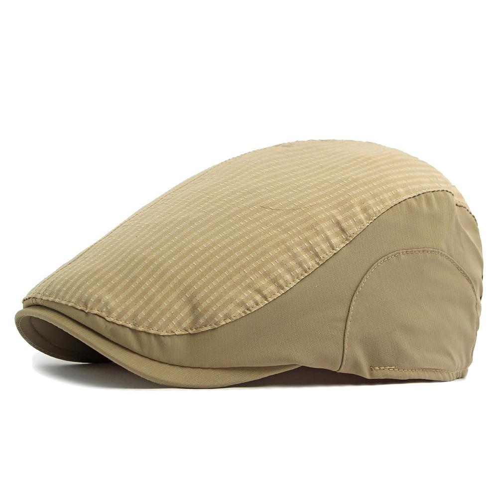 Spring Summer Thin Men's Forward Cap Quick-Drying Breathable Striped Newsboy Cap Retro Beret