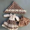 Doll Skirt Dresses Clothes Set For ob22 ob24 azone Dolls Lace Suspender Skirt Shirt with Beret For Blythe Dolls Accessories