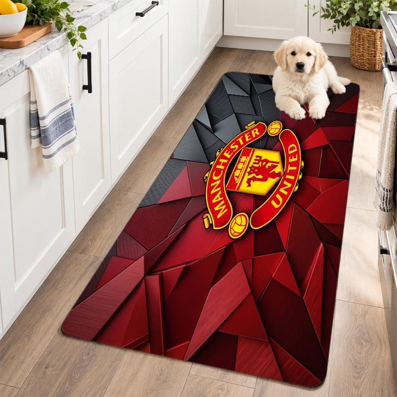 Flannel Kitchen Mat Manchester United Soft Area Rug Non Slip Floor Carpet Home Decoration