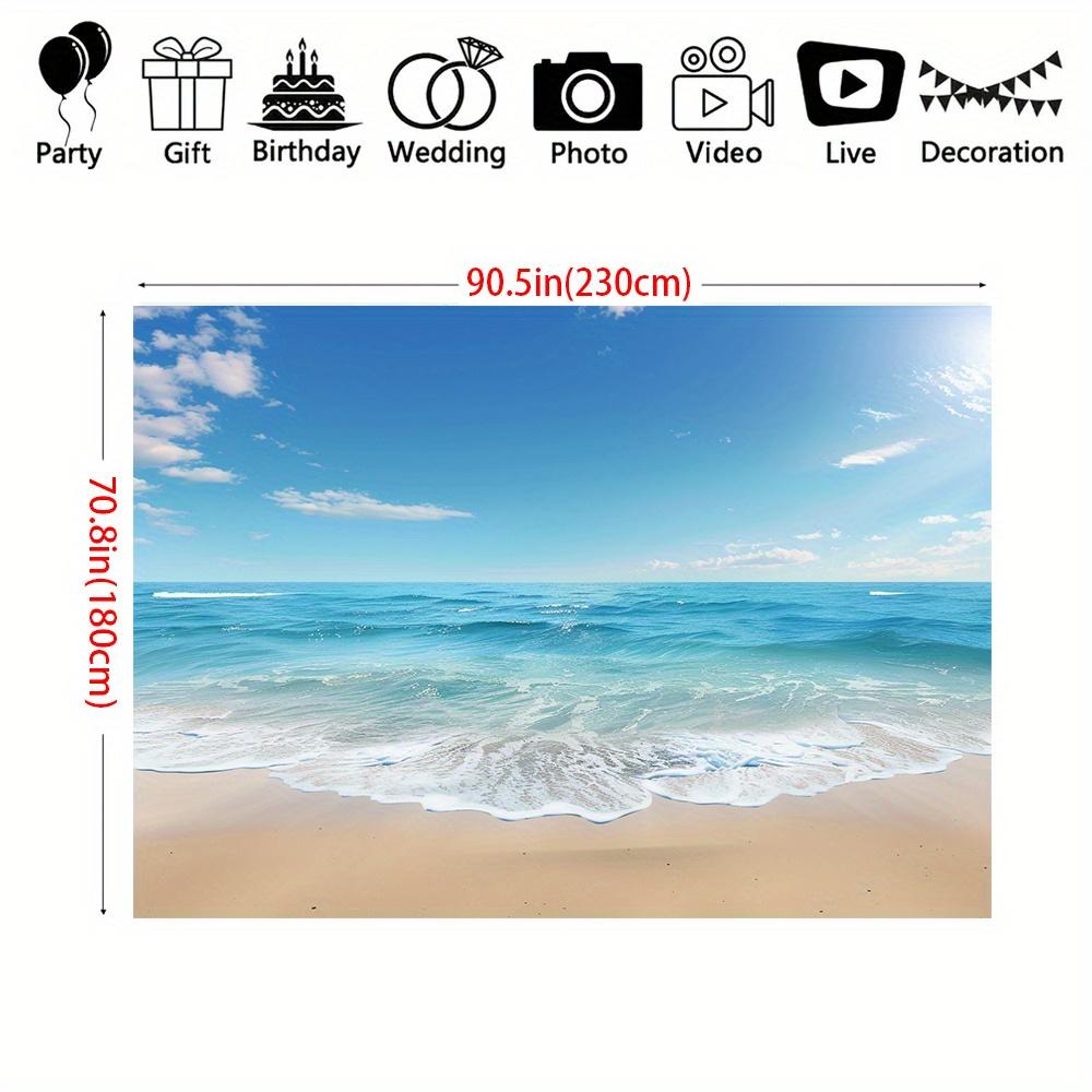 1pc Tropical Beach Party Banner, 90.5/118.1in Lightweight Photo Backdrop, Ocean Sky Sea Design for Indoor Outdoor Summer Event