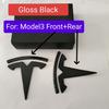 ABS 1PCS 2PCS 3PCS Car Front For Tesla ModeY Model3 Hood Cover  Emblem h Sticker Styling  Body Rear Trunk Badge Decal Accessories