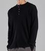 Beoteunseoul Wool Blend Layered Henley Neck Knit (Black)