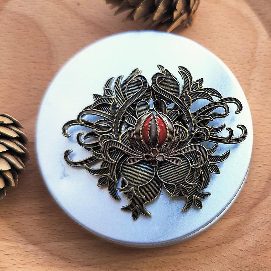 Cloisonné Eisvogel Feder Brosche - Retro Chinesischer Stil Cheongsam Korsage, Hochwertiger Schmuck für Damen