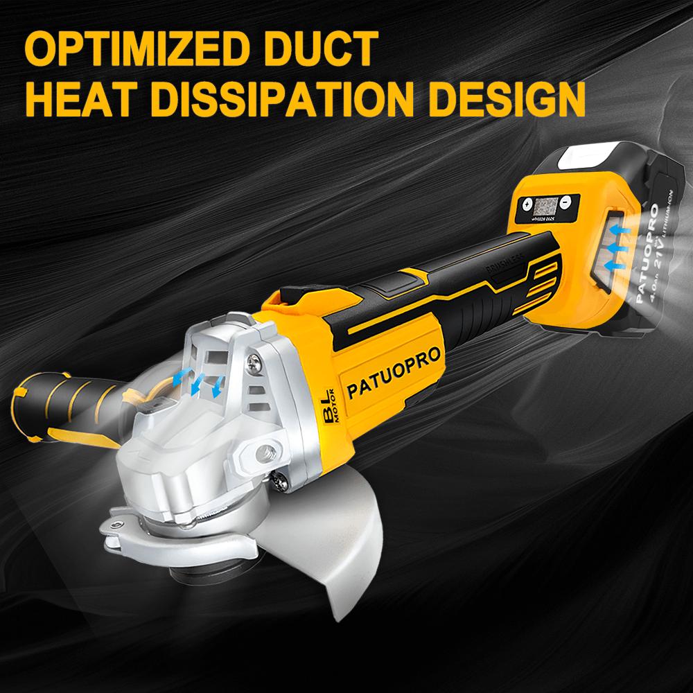125mm Brushless Electric Grinder Cordless Angle Grinder Cutting Polishing Machine Speed Digital Display For Makita 18V Battery