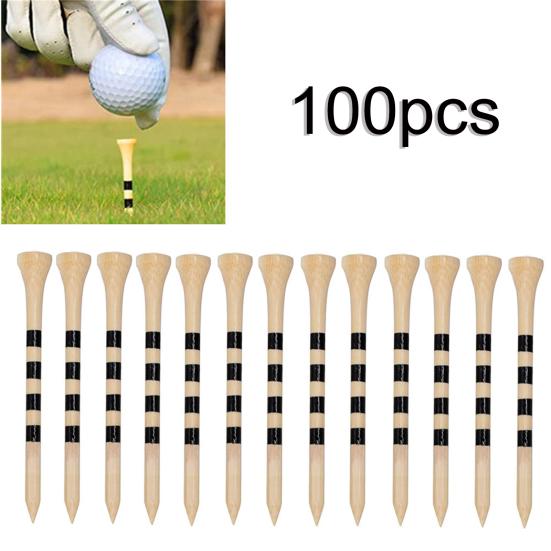 100Pcs Golf Tees Sturdy Unbreakable Wood Professional Golf Ball Stand Training Aid Tool
