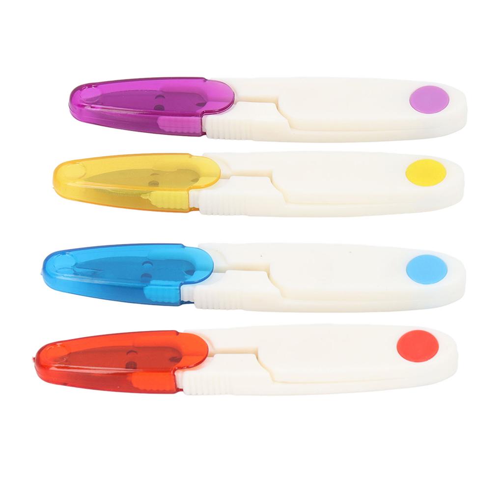 4 Pcs Thread Snips Small Compact U Shaped Fabric Scissors Embroidery Scissors with Cover for DIY