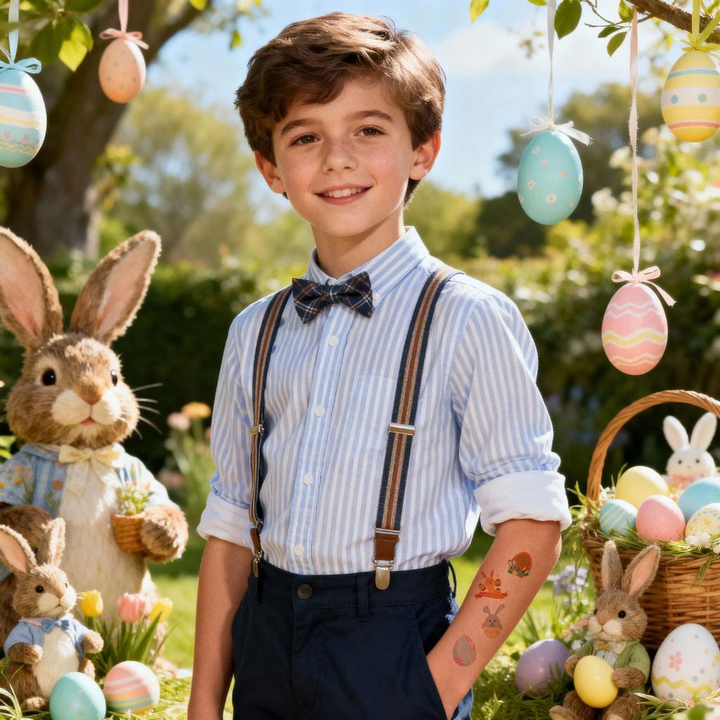 Novos Adesivos de Tatuagem de Páscoa para Crianças Coelho de Desenho Animado Ovo Decoração DIY Impermeável Presente de Feriado