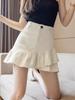 2024 Women's Summer High-Waist Denim Ruffle A-Line Midi Skirt