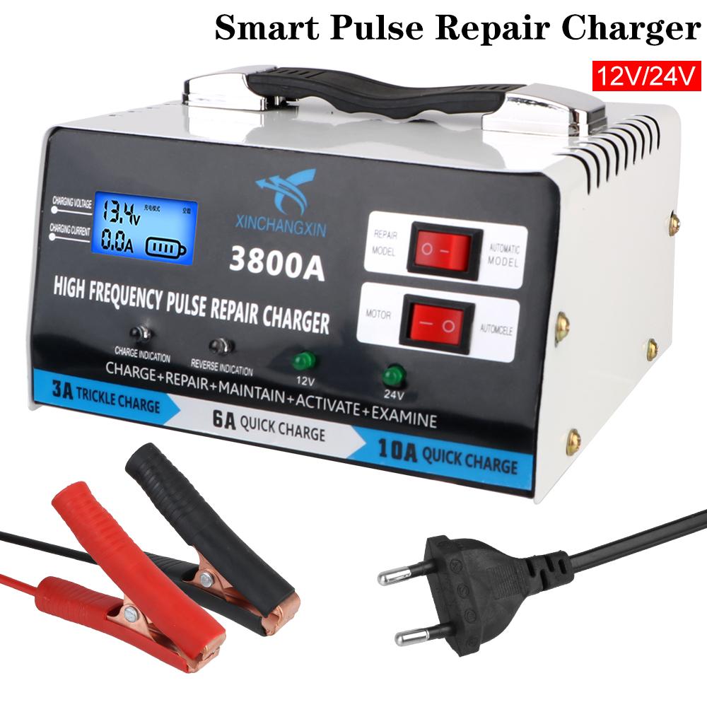 300W Car Battery Chargers 10A 24V 12V For Lead Acid AGM GEL Batteries Home Storage Batteries Chargers Intelligent Pulse Repair