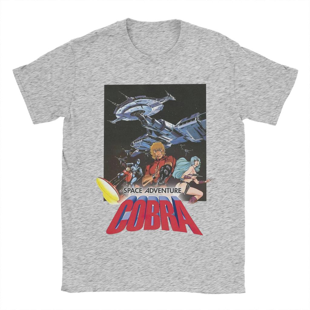 Men T-Shirt Cobra Space Pirate Anime Hipster Pure Cotton Tees Short Sleeve T Shirt Round Neck Tops 4XL