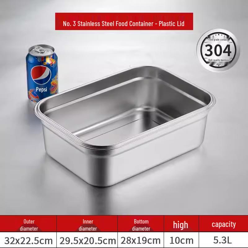 Extra-Large 304 Stainless Steel Food Storage Container