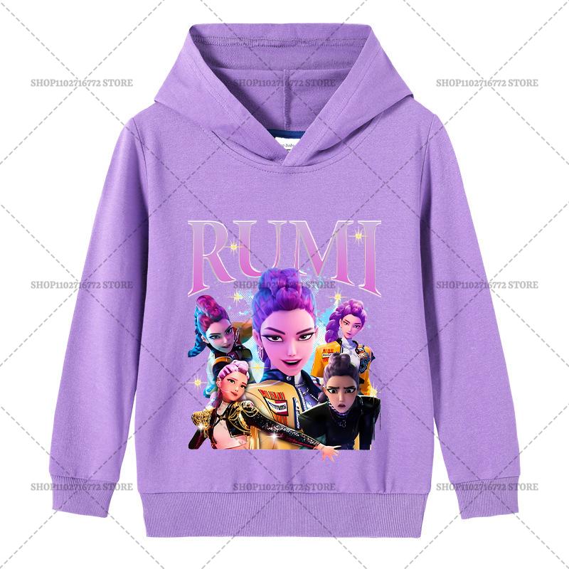 

KPop Мисливці на Демонів Худі Мода Huntrix Saja Одяг для Хлопчиків Вільний Фільм Румі Зої Міра 2025 Пуловери Світшот Топ для Дівчинки Подарунок 140