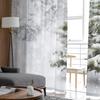 Christmas Tree Print Curtain Bedroom Living Room Cafe Xmas Snowflake Winter Semi Drape Voile Window Treatment Sheer For Sitting Made Of Polyester