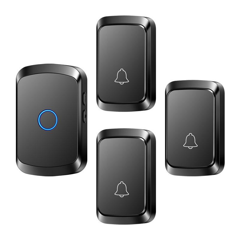 Wireless Smart Doorbell for Home & Commercial Use - Long-Distance, Elderly Caller, No-Drill, 3-in-1 Bell чёрный
