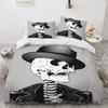 Ložní souprava s lebkami 3D potisk Vzor teroristických lebek Úsměv ducha King Queen Size Pro halloweenskou dekoraci Děti Dospívající Muži Povlak na přikrývku
